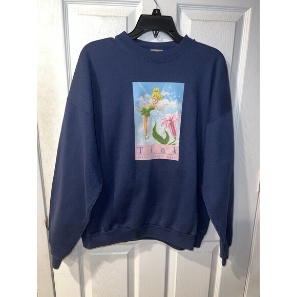Disney Store Tinkerbell Sweatshirt Tink Make A Little Magic Crewneck XL Vintage - Picture 8 of 8